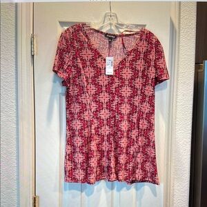 Rod Ali Red and White Fitted Blouse